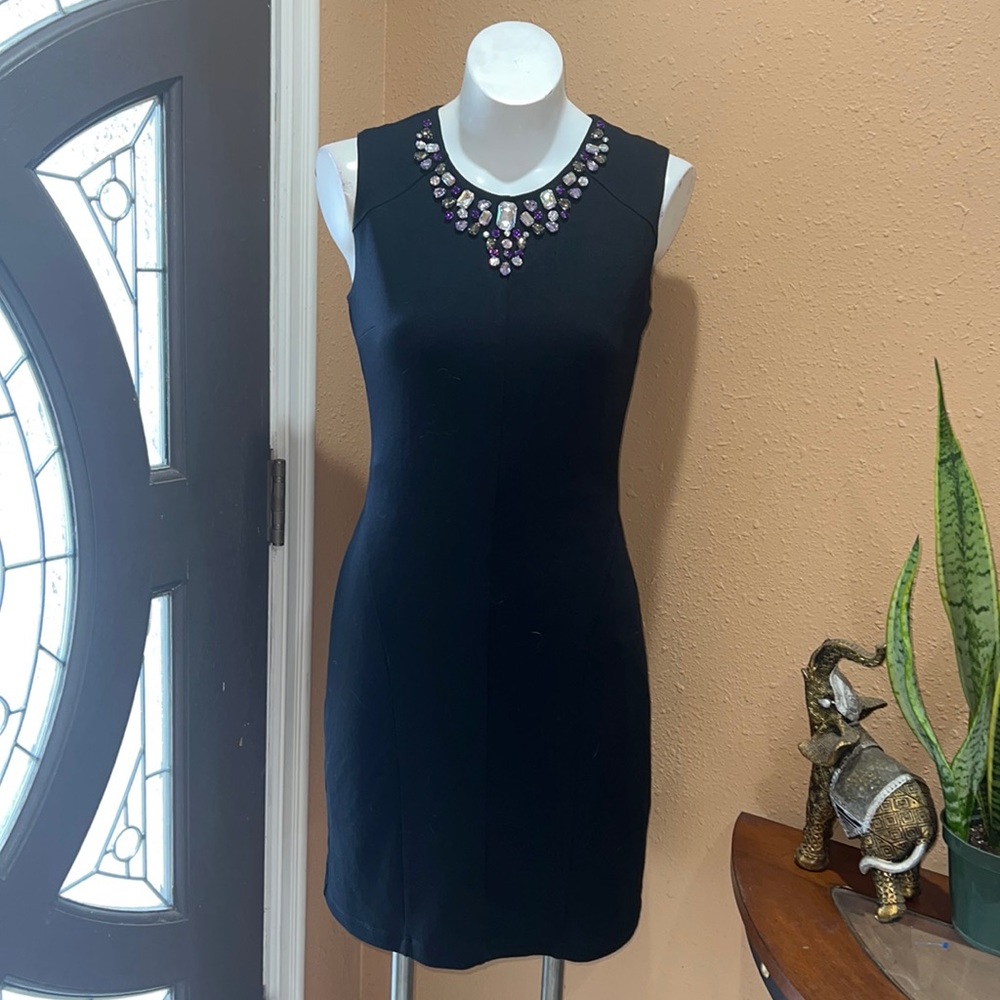 Boston Proper black jeweled dress